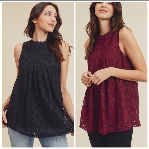 NWT Bohemian Black Crocheted Tunic Blouse: L 8/10 - Picture 3 of 4